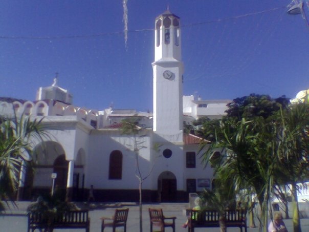 A white church in Los Cristianos, Tenerife