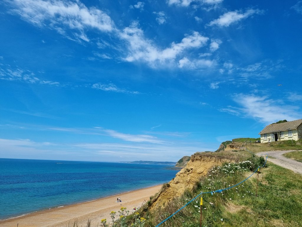 Beach scape from a hill
