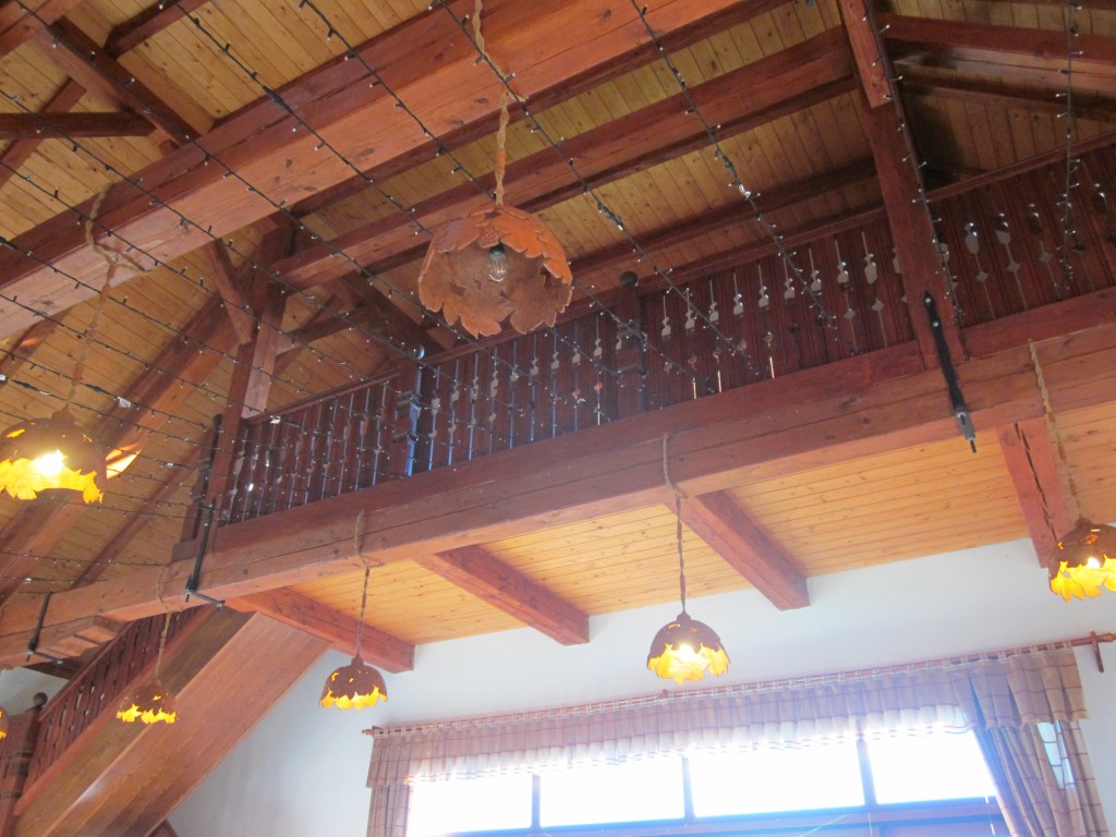The ceiling of a traditional Slovenian wedding venue